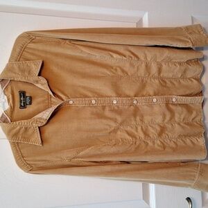 C womens Eddie Bauer casual solid gold corduroy shirt size XL